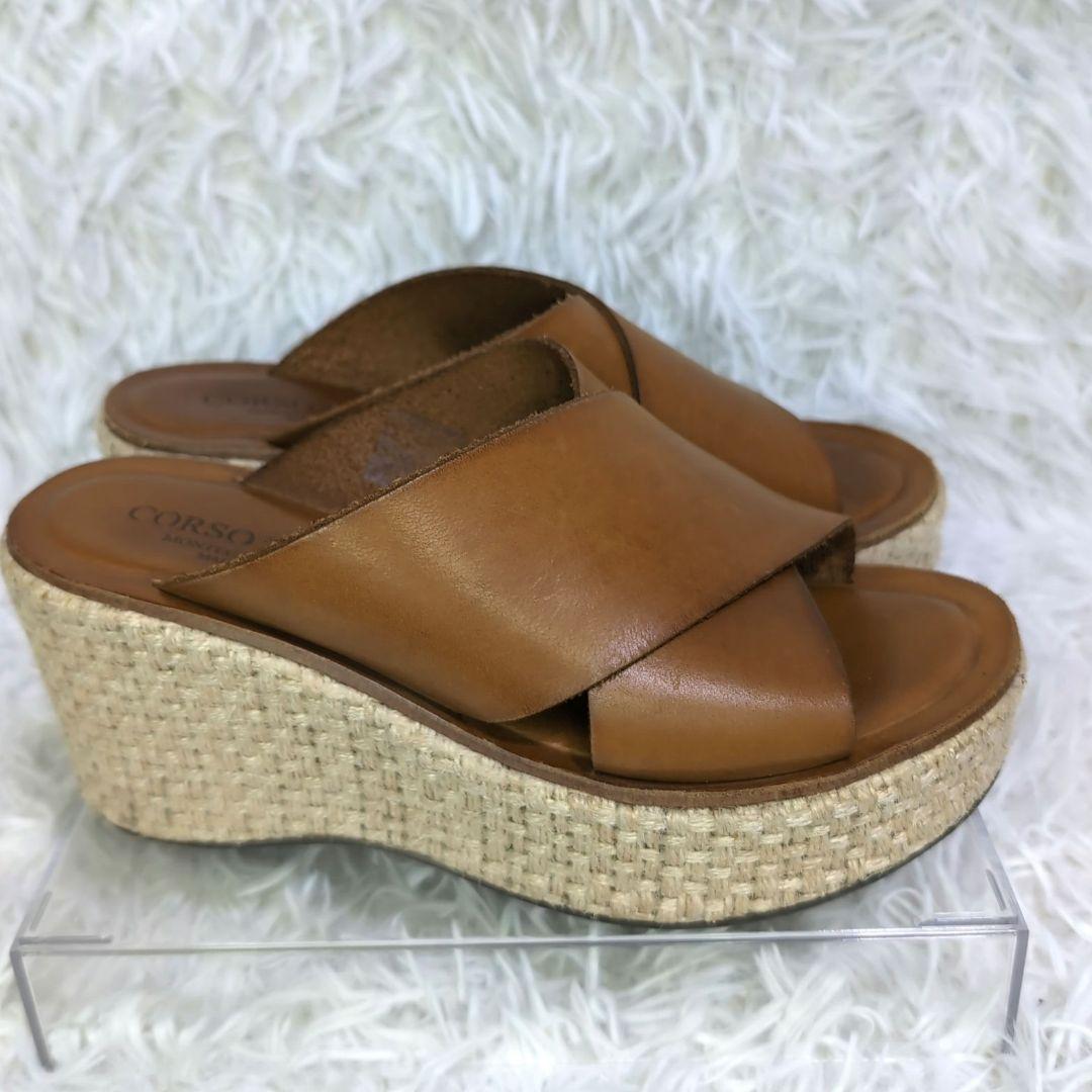 美品✨️CORSO ROMA 9 クロスサンダル ブラウン 36 厚底