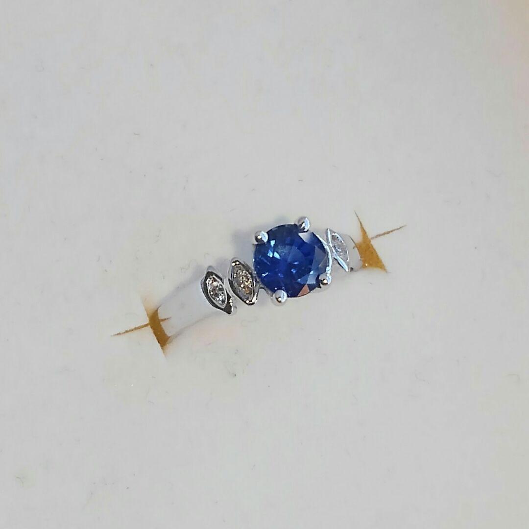 14K ダイヤ リング 10号 wkWtO-m54543236854 K14 WG サファイア 最新の激安