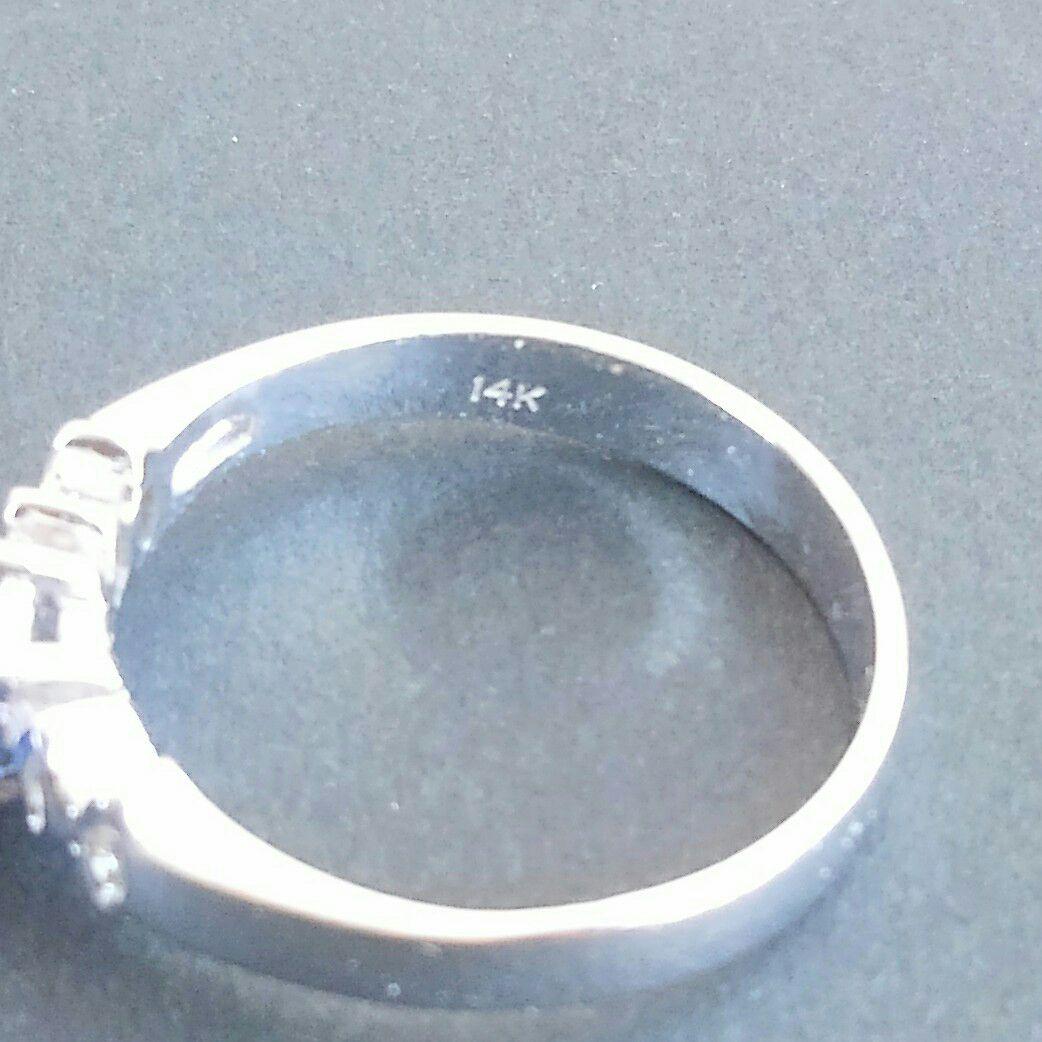 14K ダイヤ リング 10号 wkWtO-m54543236854 K14 WG サファイア 最新の激安
