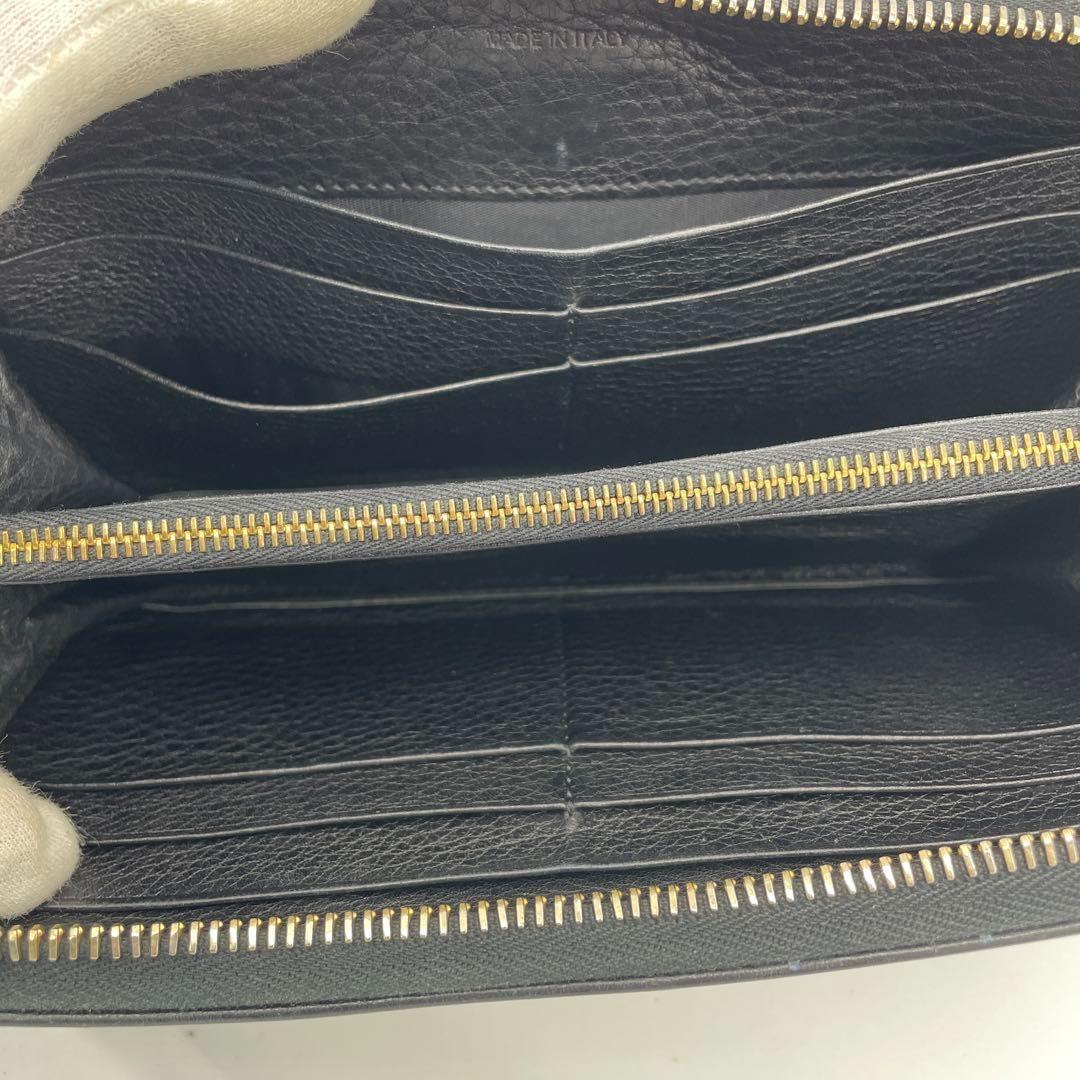 PRADA プラダ レザー ブラック 黒 ラウンドジップ 財布 箱付き