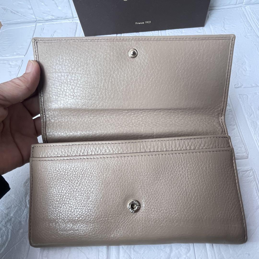 GUCCI✨長財布　ソーホー　シボレザー　GG グレージュ　メンズ　レディース