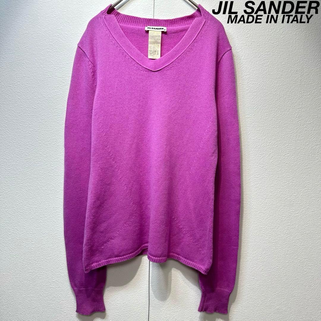 希少 美品 JIL SANDER Vネック カシミヤ デザイン 長袖 ニット S