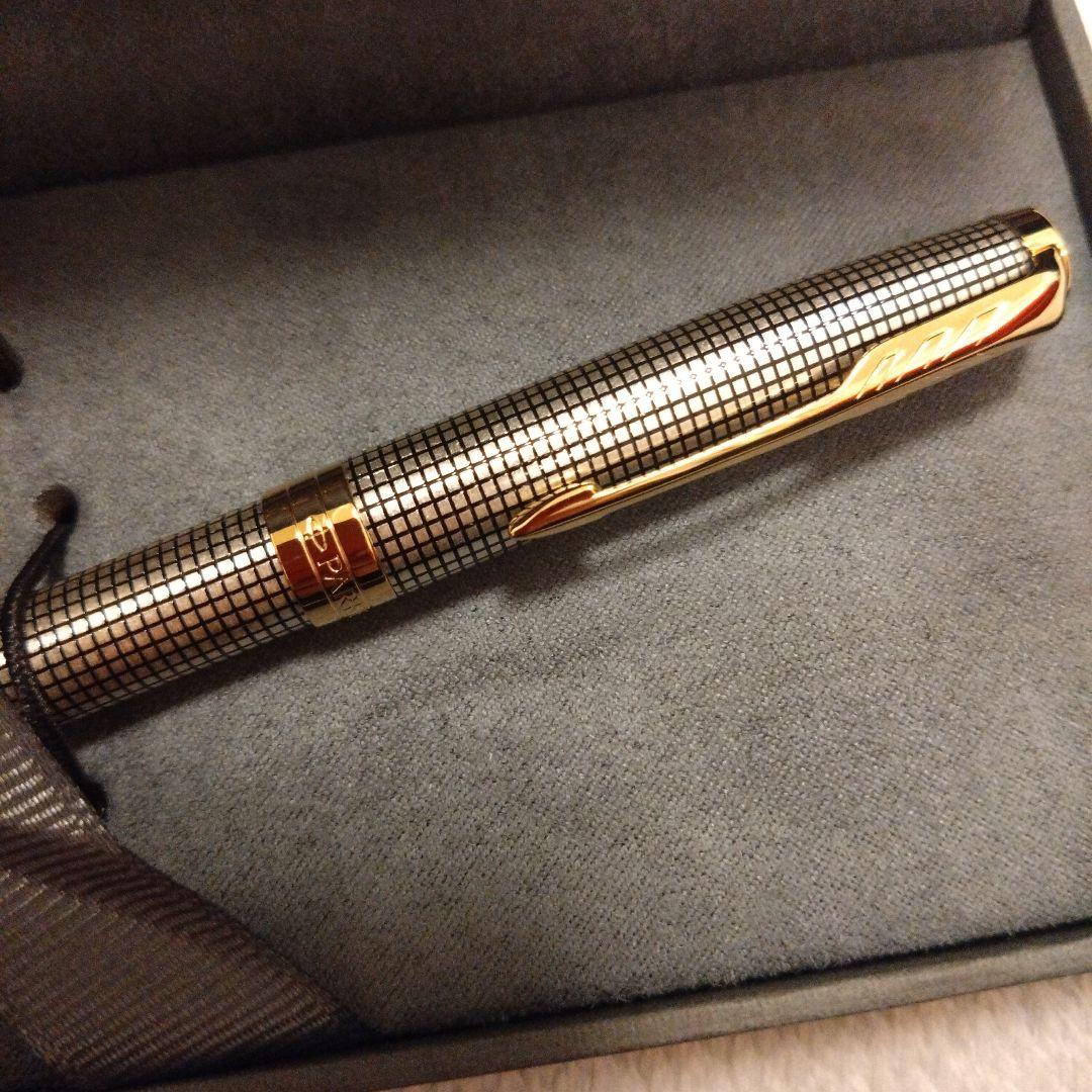 PARKER ボールペン メタリックチェック柄