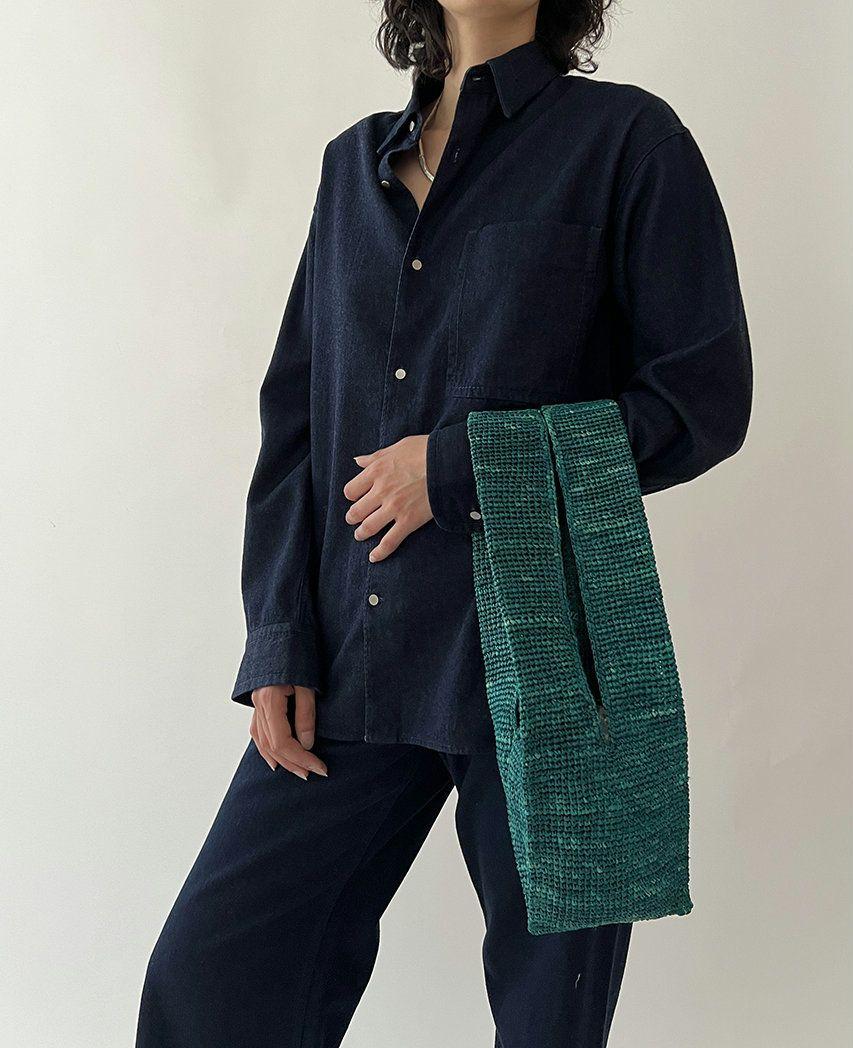 【新品・未使用】seya. MINI RAFFIA BAG オアシスブルー