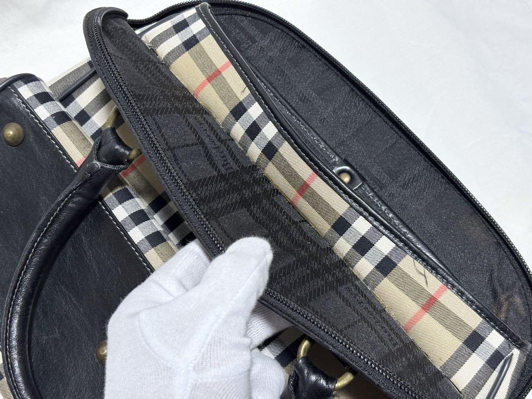 Burberry バーバリー チェック レザー ハンドバッグ