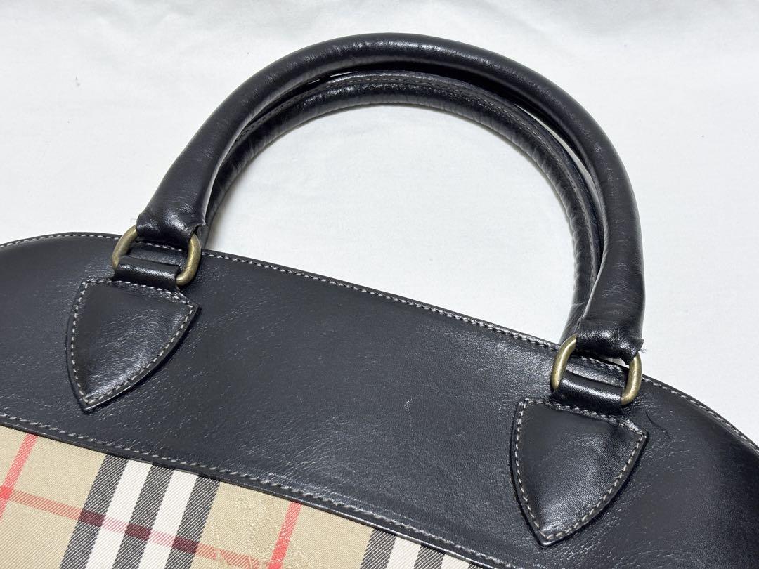 Burberry バーバリー チェック レザー ハンドバッグ