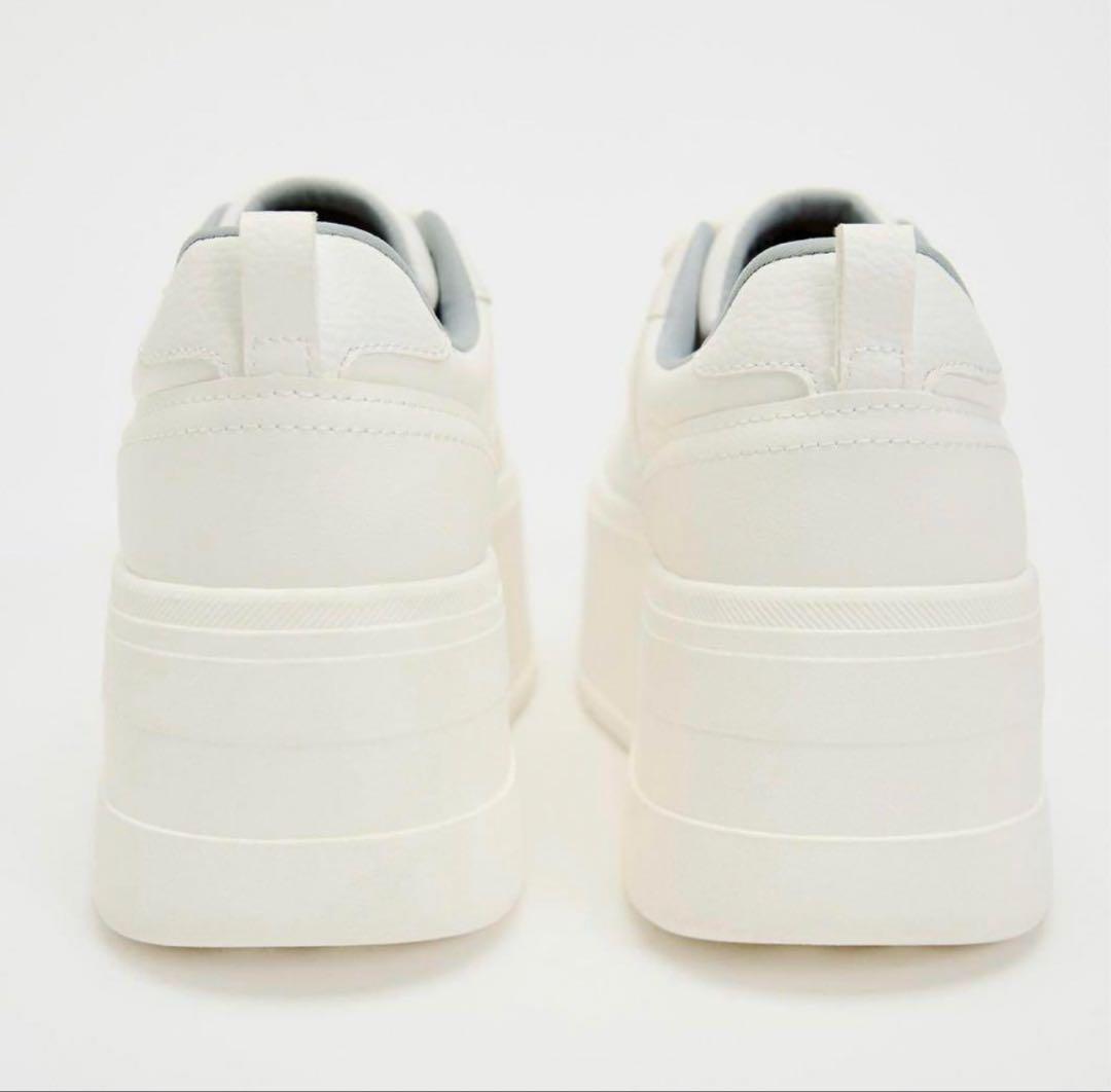 【完売品】ZARA フラットフォームプリムソールスニーカー　サイズ36