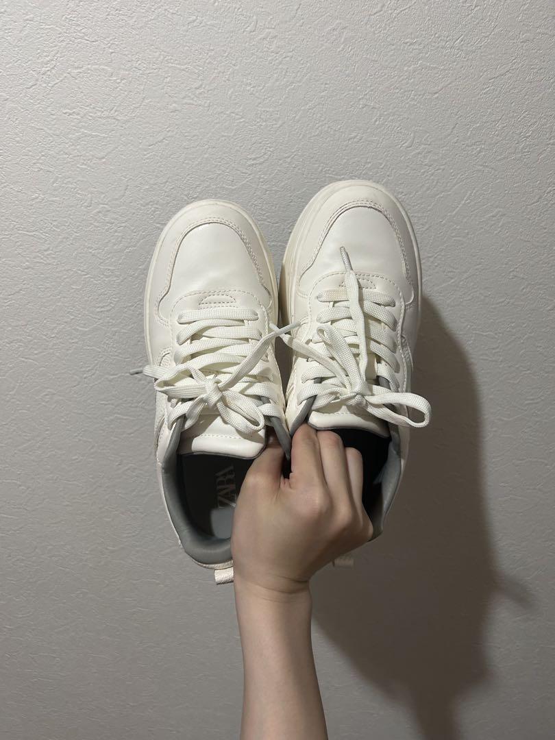 【完売品】ZARA フラットフォームプリムソールスニーカー　サイズ36
