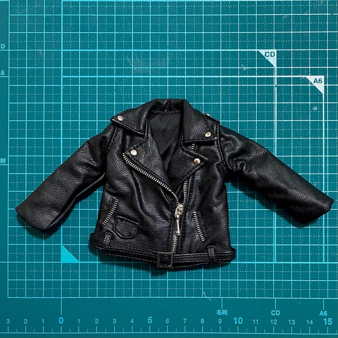 1/6ドール ライダースジャケット 黒 服 ピュアニーモ オビツ24