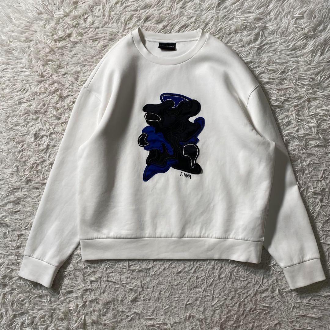 【美品】エンポリオアルマーニ　トレーナー　スモールロゴ　両面スムース　現行タグ