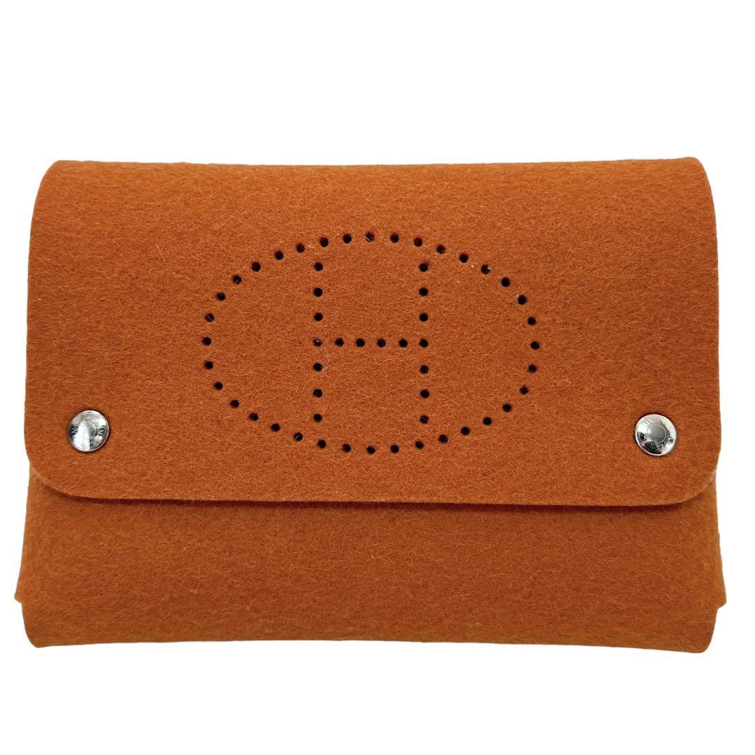 【美品✨】HERMES エテュイカルト トランプケース 小物入れ GM オレンジ