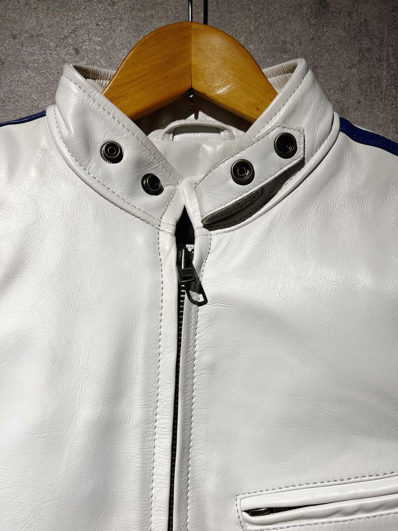 ジャケット・アウター White Single Leather Jacket