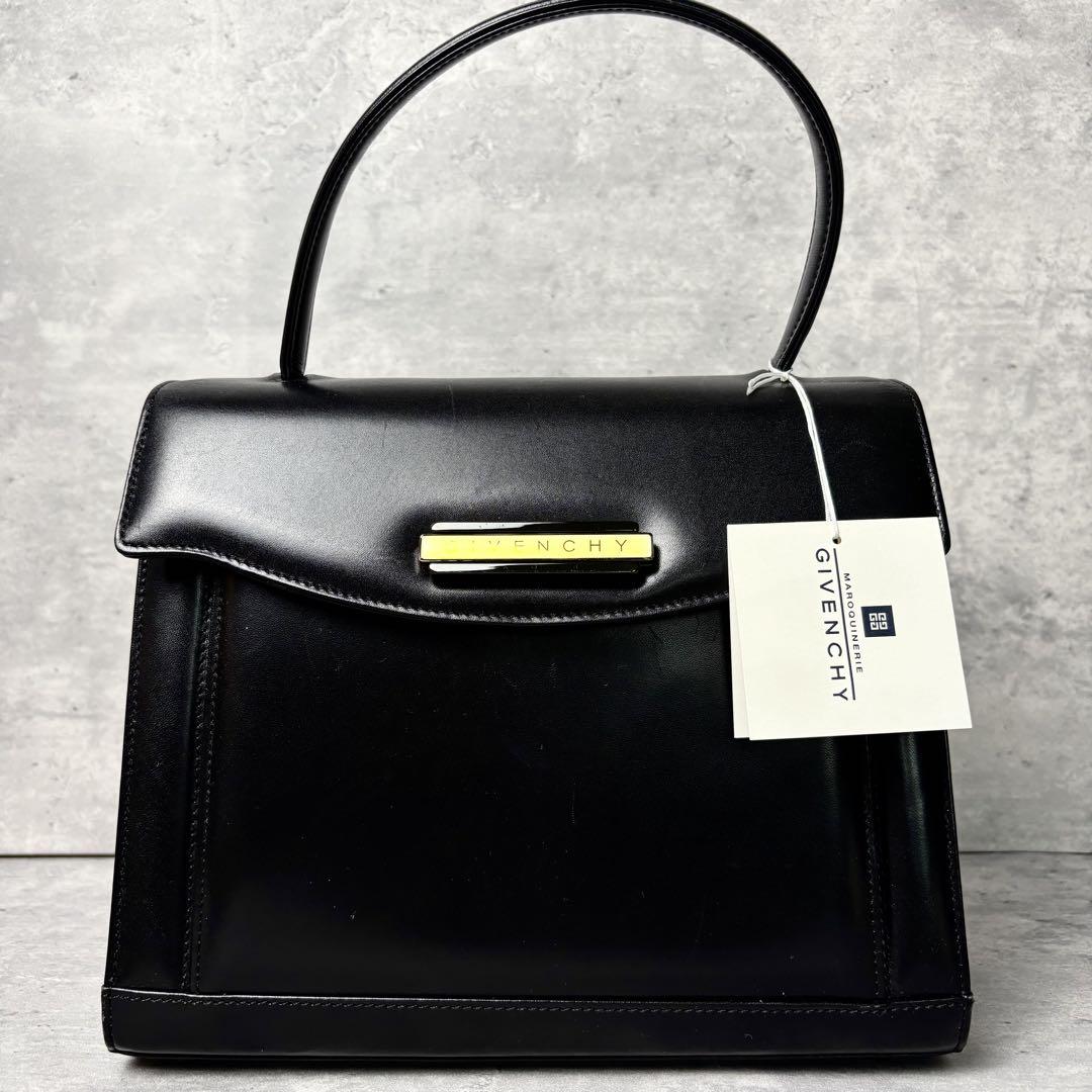 ジバンシー GIVENCHY 牛革 フォーマル ハンドバッグ ブラック 黒色 ✨極美品✨ ジバンシー ハンドバッグ フォーマルバッグ ロゴ刻印