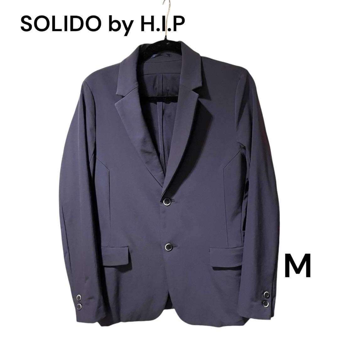 【美品】ソリード SOLIDO テイラードジャケット ストレッチ　ネイビー　Ｍ