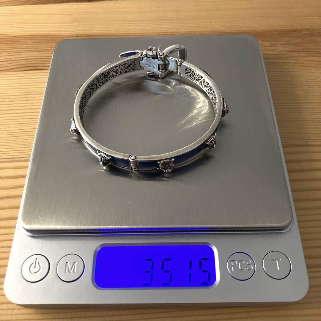 希少 GUCCI タイガーヘッド ガーデン シルバー925 バングル