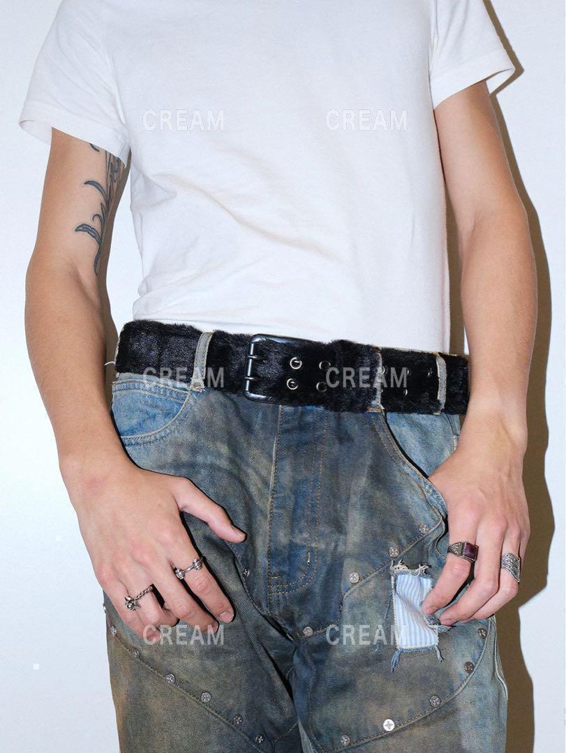 【即発】ファーベルト fancy fur long belt gray 即発】ファーベルト fancy fur long belt グレー AFB - メルカリ