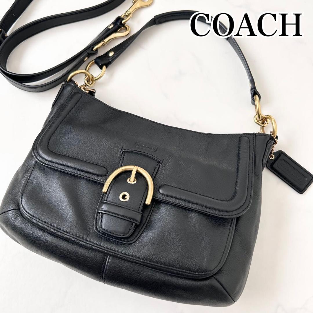 良品COACH ソーホー ワンショルダー　黒　9738 c503 美品 コーチ ソーホー 2way ワンショルダーバッグ レザー 本革