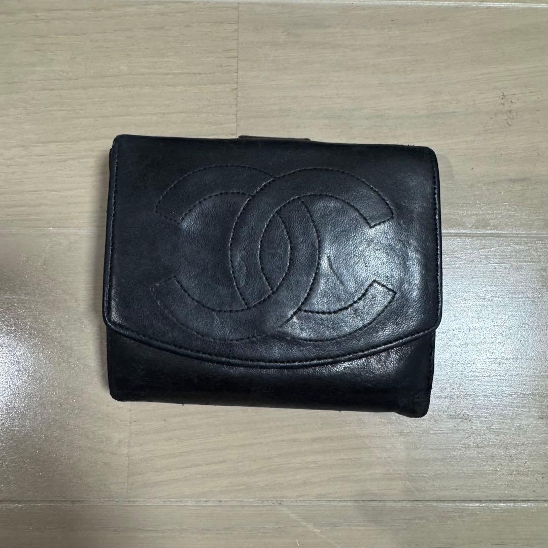 Chanel ブラック 二つ折り財布