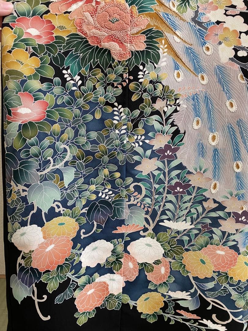 留袖ワンピース 留袖ドレス 着物リメイクロングワンピース ハンドメイド 黒留袖 留袖ワンピース 留袖ドレス 着物リメイクロングワンピース ハンドメイド 黒留袖