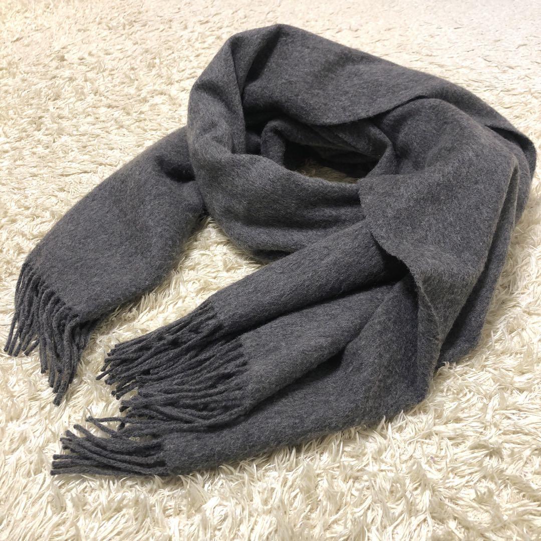 未使用級✨ジョンストンズ カシミヤ 100% マフラー　ストール　グレー