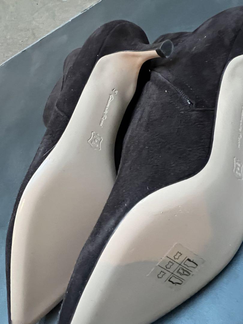 GIANVITO ROSSI ショートブーツ 37 ブラウンスエード
