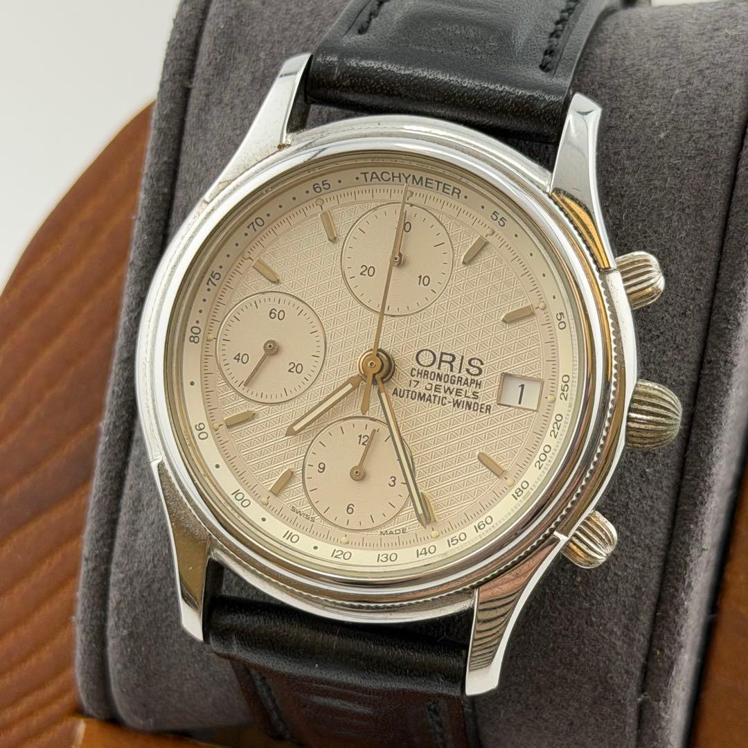 超 オリス ORIS 自動巻 クロノグラフ 7415 バルジュー