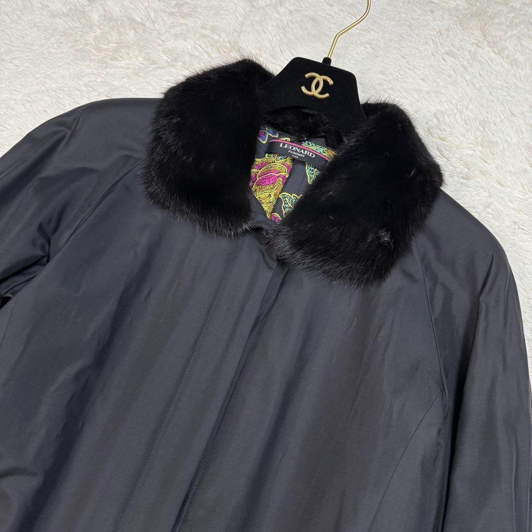 ミンクファー付きロングコート 3way