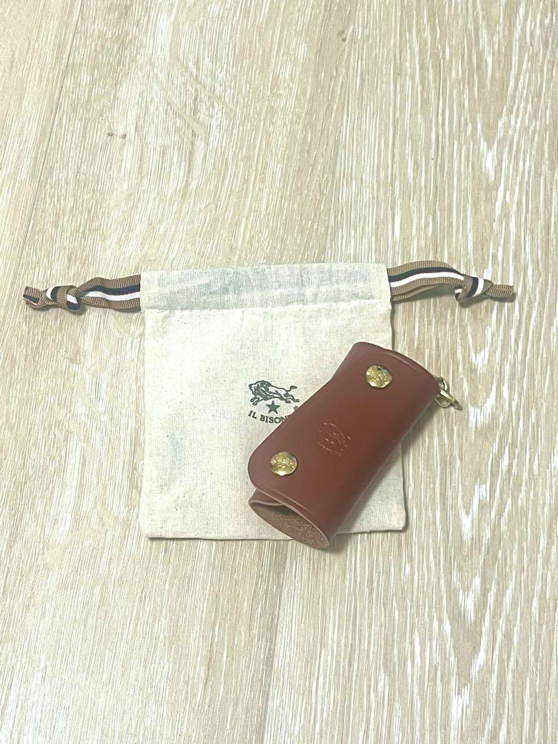 イルビゾンテ ブラウンレザーキーケース 収納袋付き