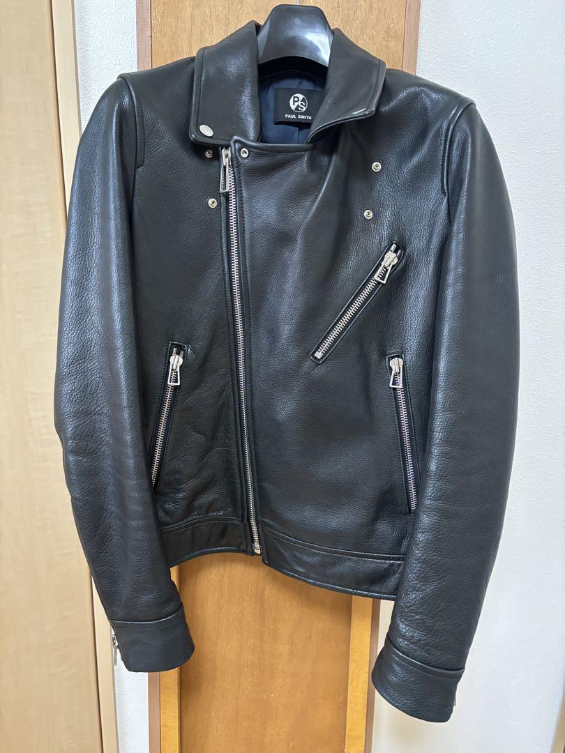 ポールスミス Paul Smith 牛革 M ダブルライダースレザージャケット