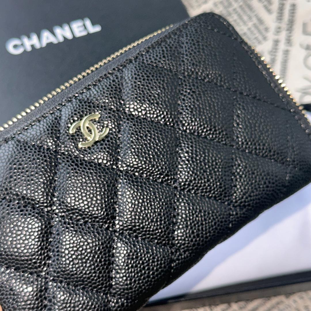 CHANEL ブラックレザー 長財布 - メルカリ