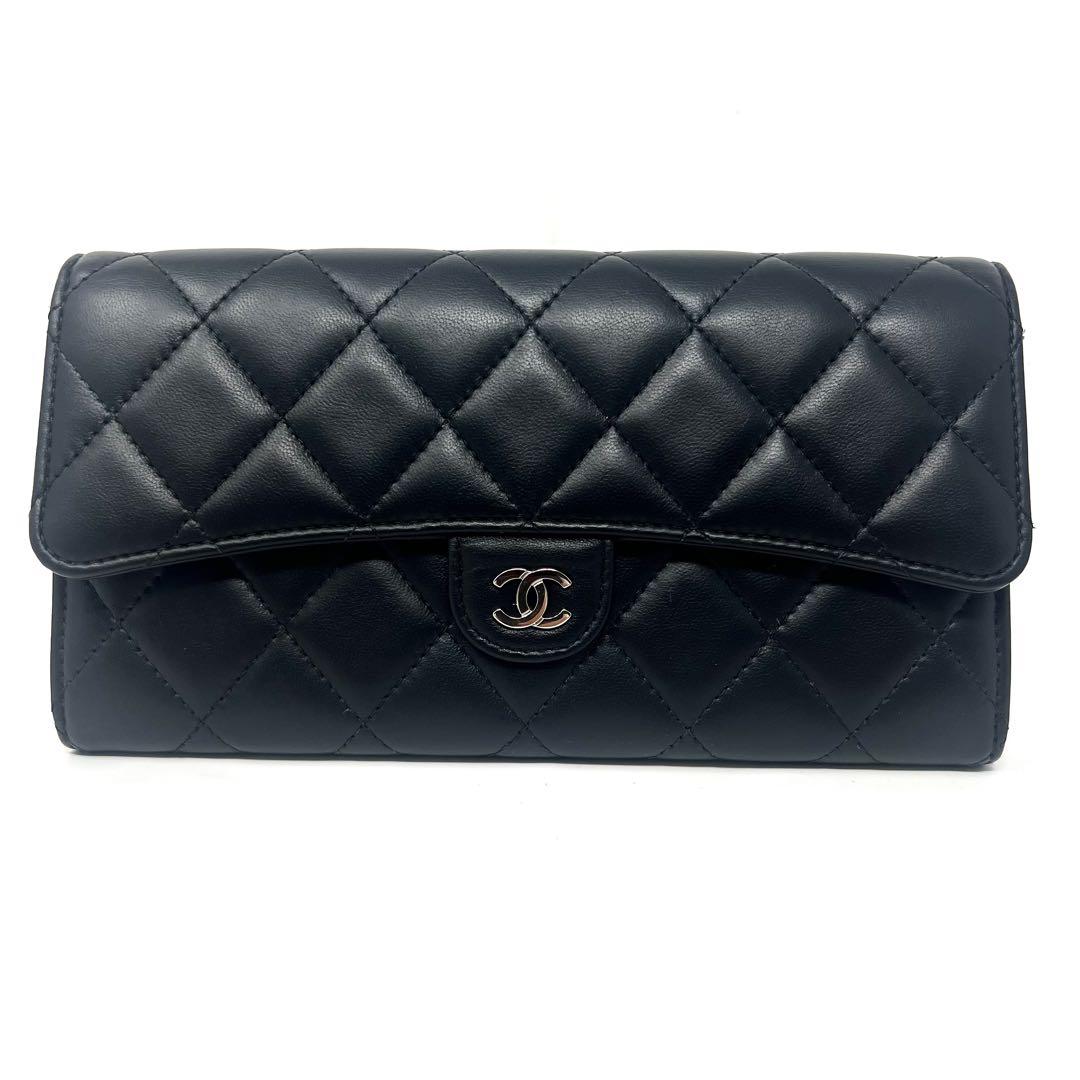 CHANEL シャネル ラムスキン マトラッセ ロングフラップ