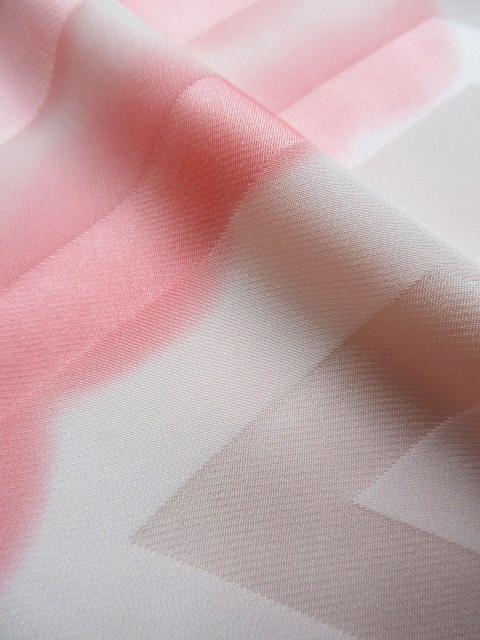 FN28＊美品！ピンクぼかし＊絹半衿付き＊袷＊振袖用＊長襦袢