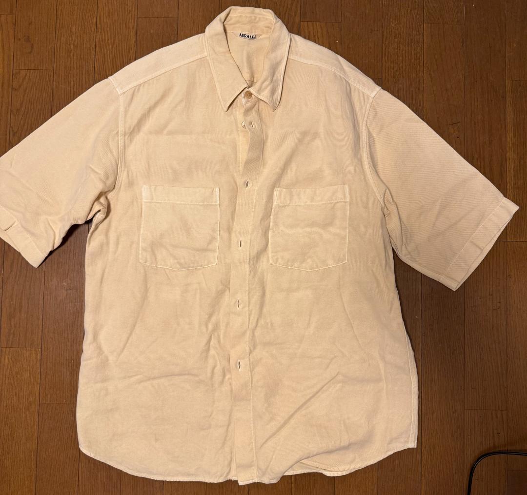 AURALEE オーラリー 半袖シャツ 和紙シャツ