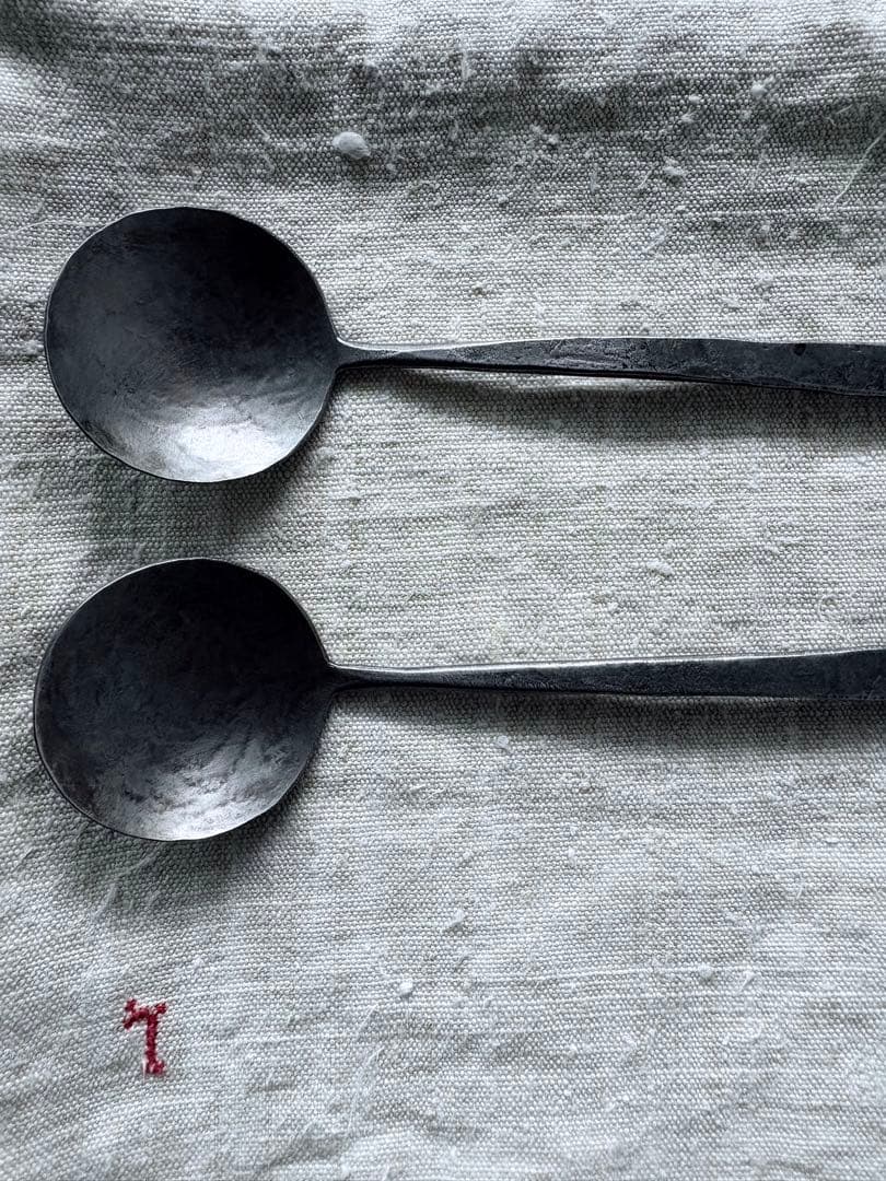 【美品】ステンレススプーン2本セット作家