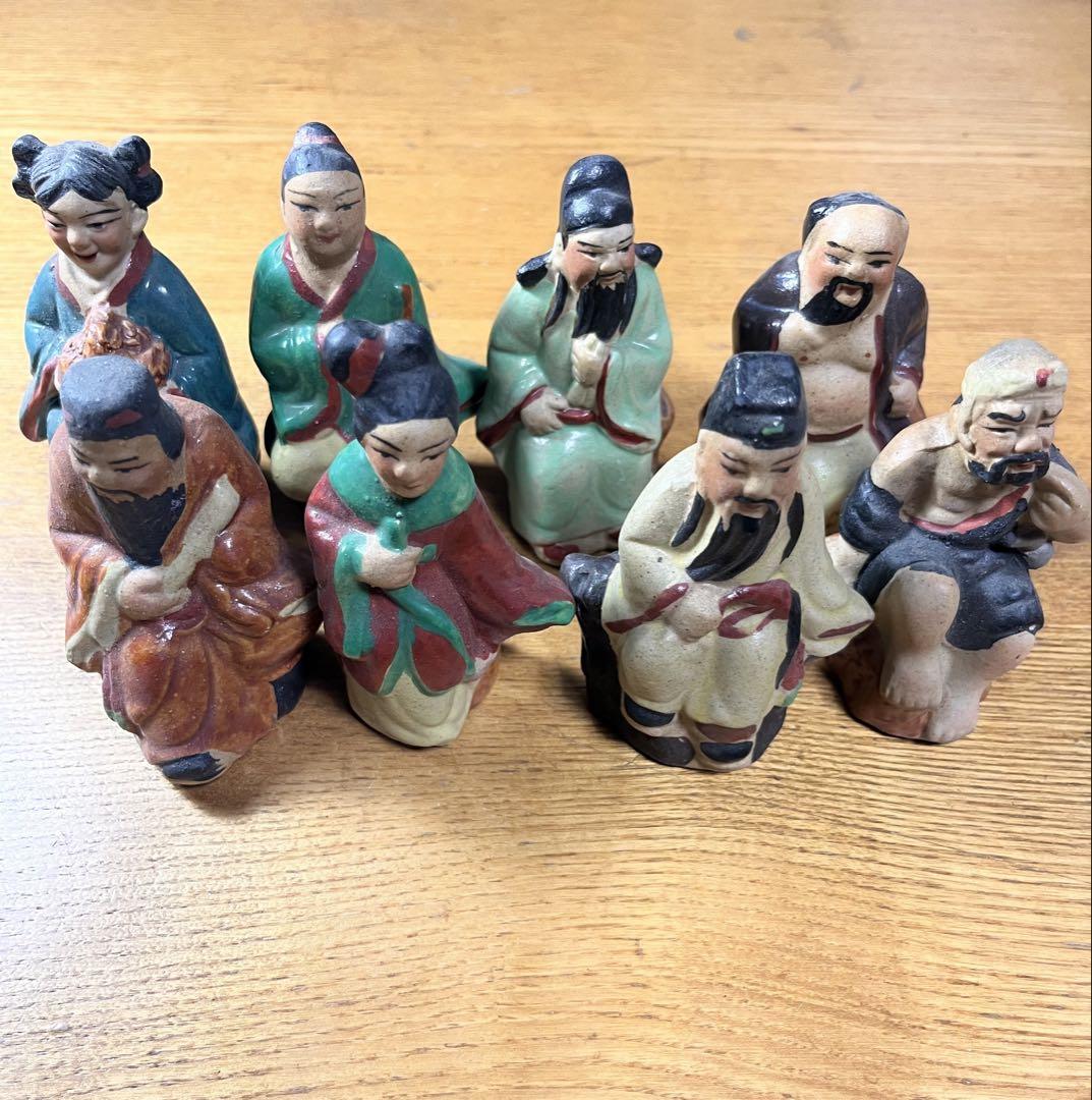 中華？陶器製人形 8体セット