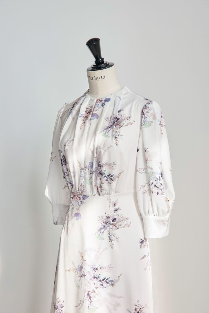 French Bouquet puff sleeve dress