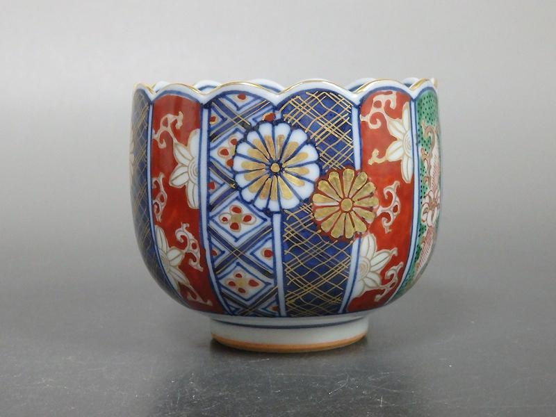 大聖寺伊万里　金襴手　菊花紋の図 　向付　D547A-farc