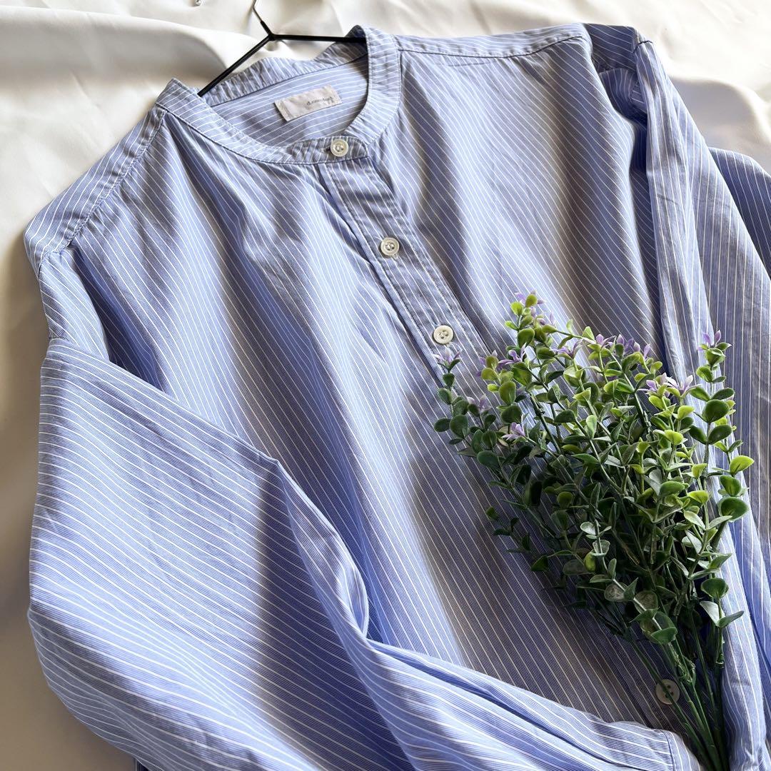 【日本製】着心地の良い服　d.comfort ストライプ　ロングワンピース