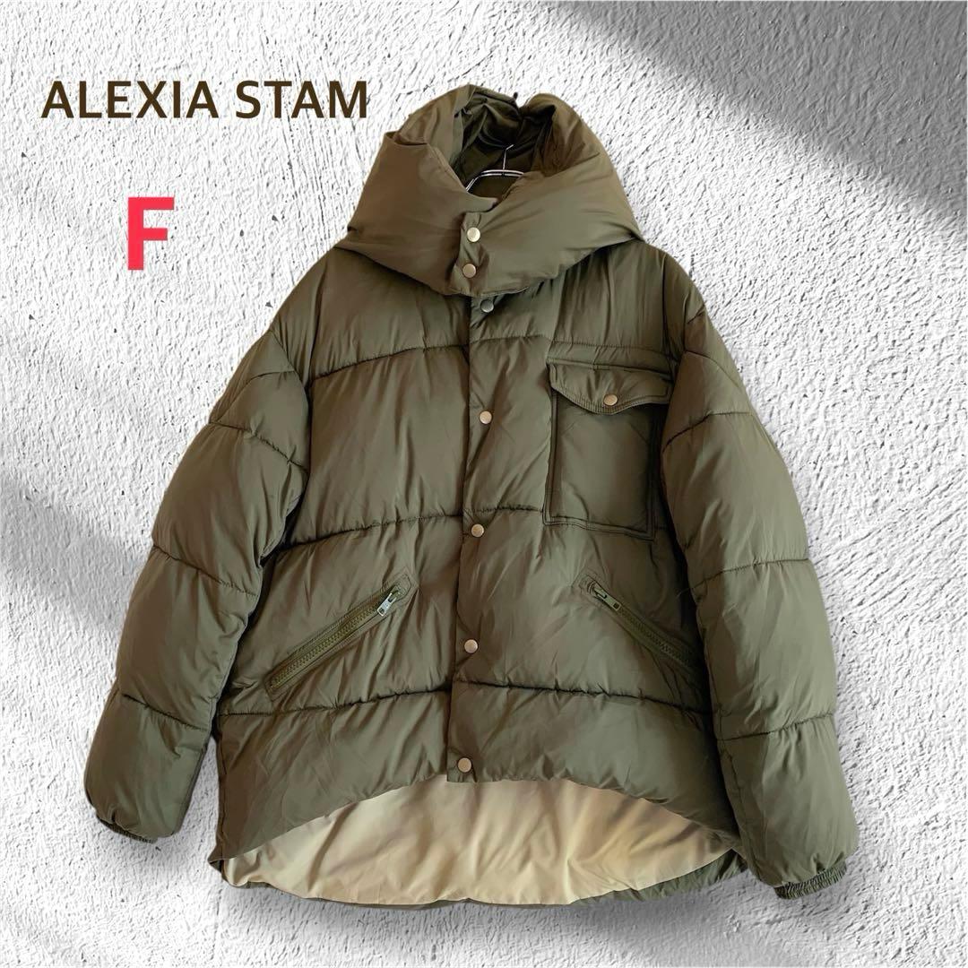 アリシアスタン メンズ フード付き 中綿ジャケット F オリーブ カーキ ダウン SIZE ALEXIA STAM