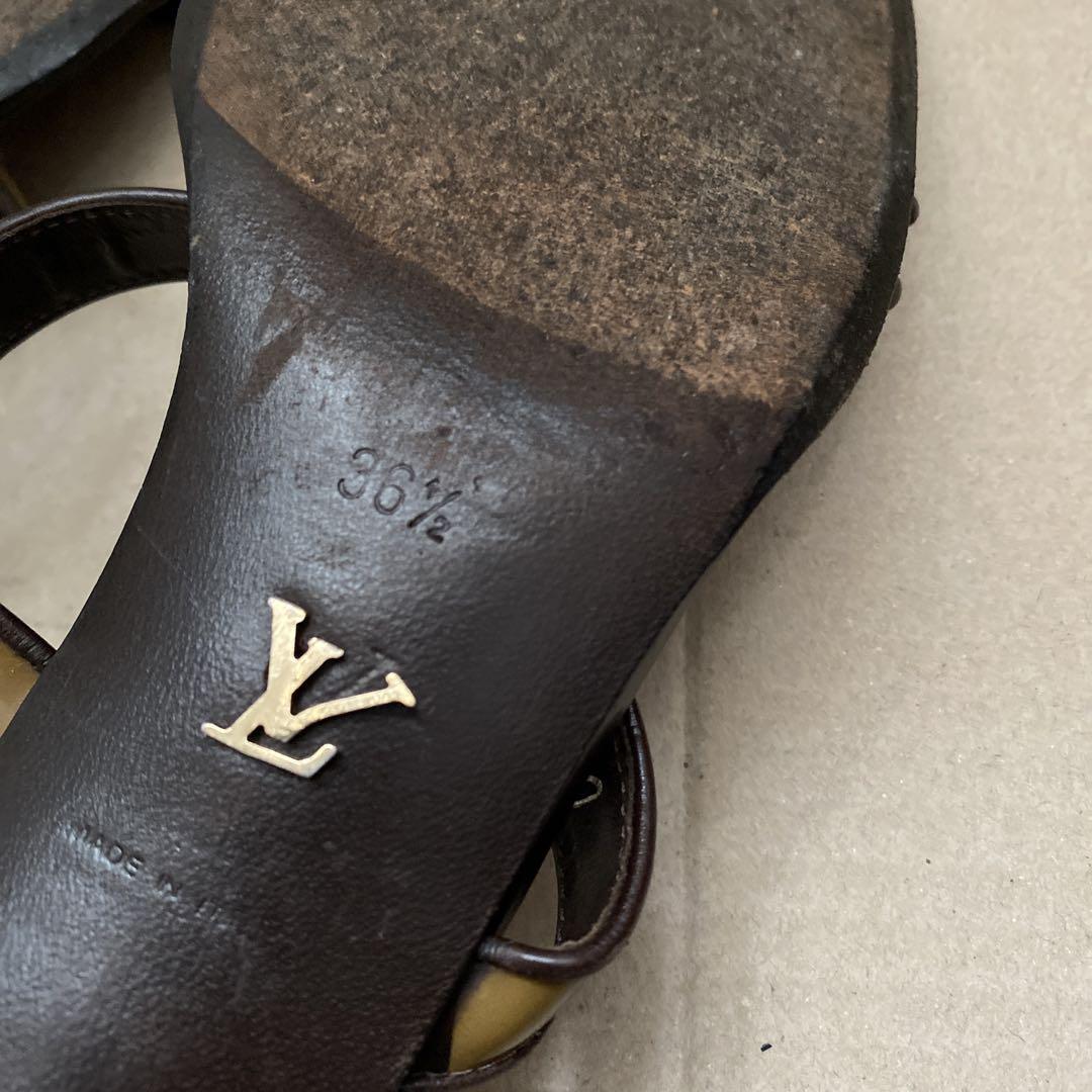 高い素材 Louis Vuitton ヒールサンダル ブラック・ブラウン 靴