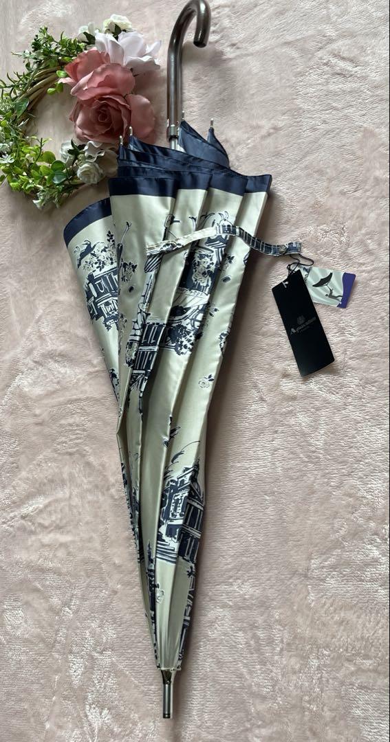 新品　アクアスキュータム　長傘 雨傘ロンドンガール　ネイビー×ベージュ アクアスキュータム Aquascutum Aquascutum（アクアスキュータム