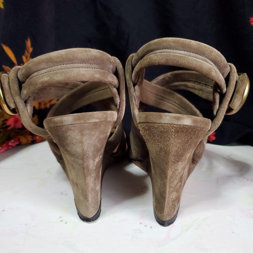 ホット商品 MICHEL VIVIEN 本革スエード クロスストラップサンダル 靴 靴