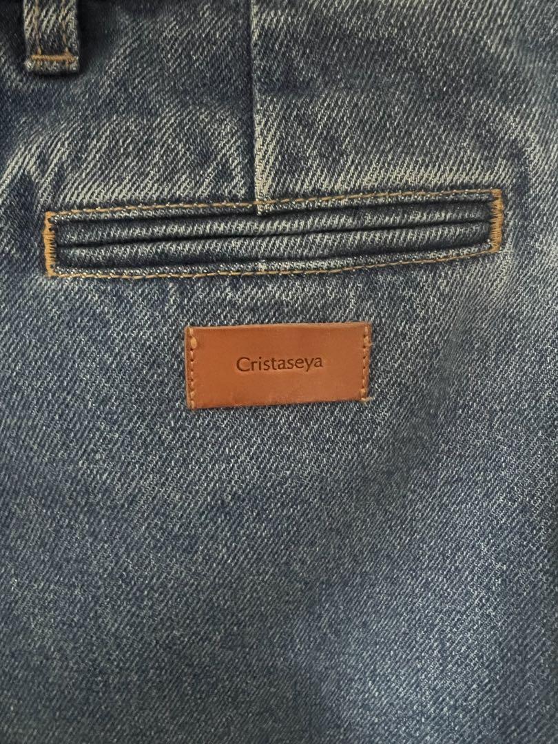 クリスタセヤ　cristaseya ブリーチデニム　トラウザーズ　M