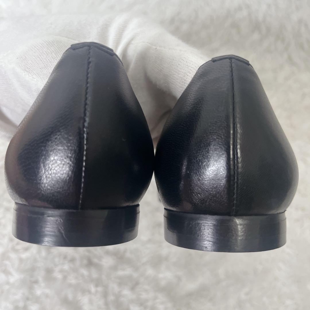 ✨未使用級✨ ファビオルスコーニ フラット レザー ブラック パンプス Vカット