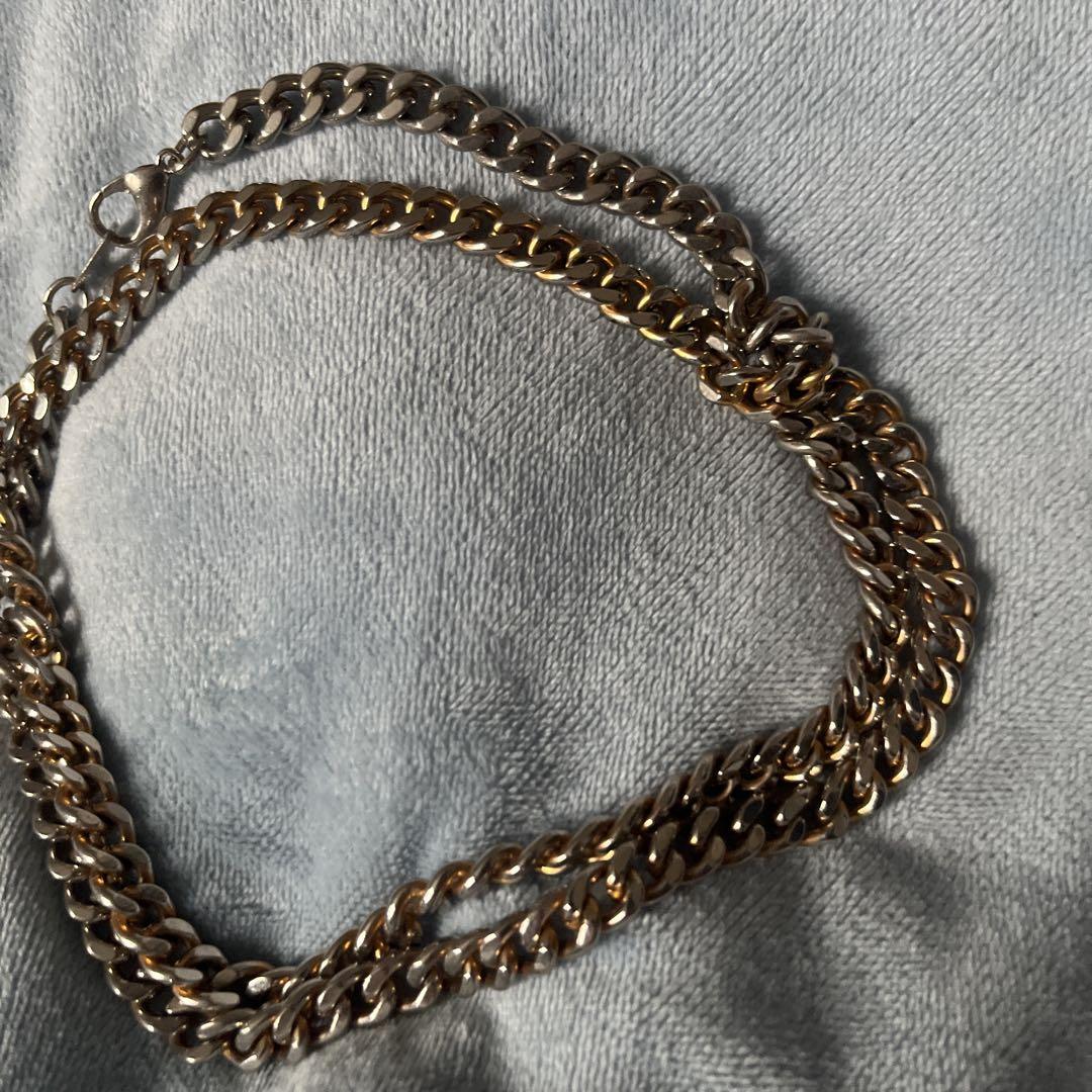 ゴールド ダブルレイヤー チェーンネックレス