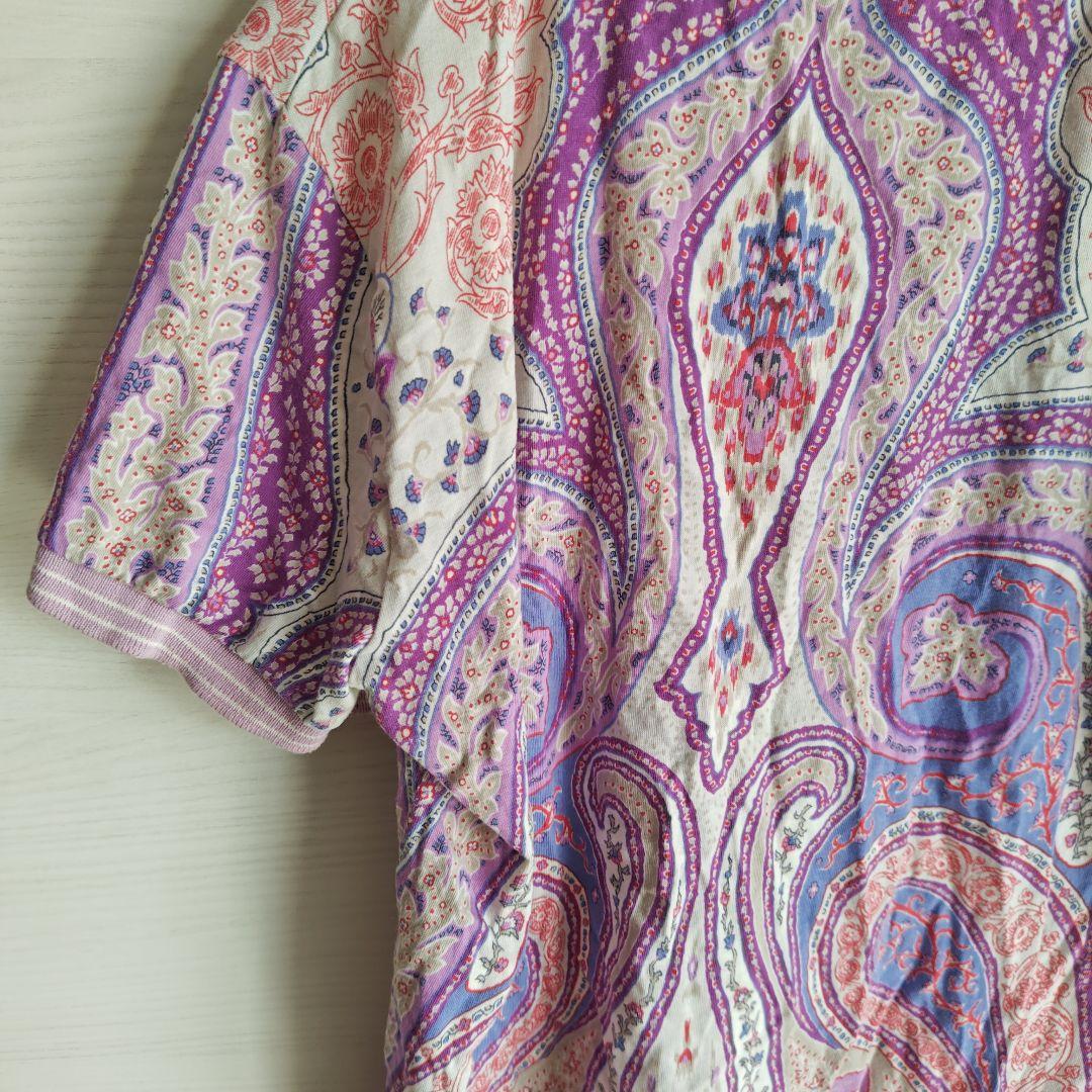 エトロ♡ETRO　Tシャツ　大きいサイズ　 ペイズリー柄 Vネック イタリア製