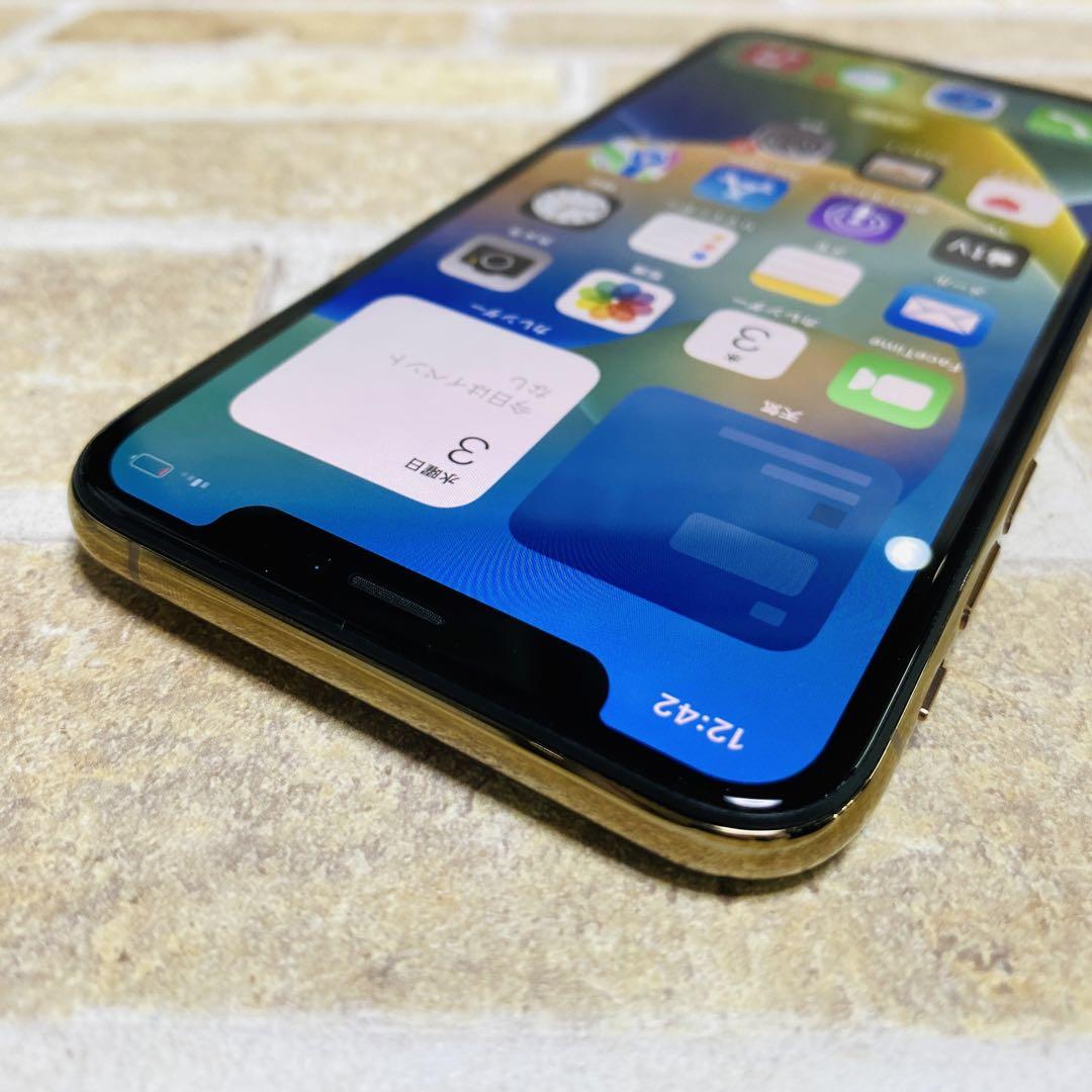 美品 SIMフリー iPhoneXS 64GB ゴールド バッテリー新品