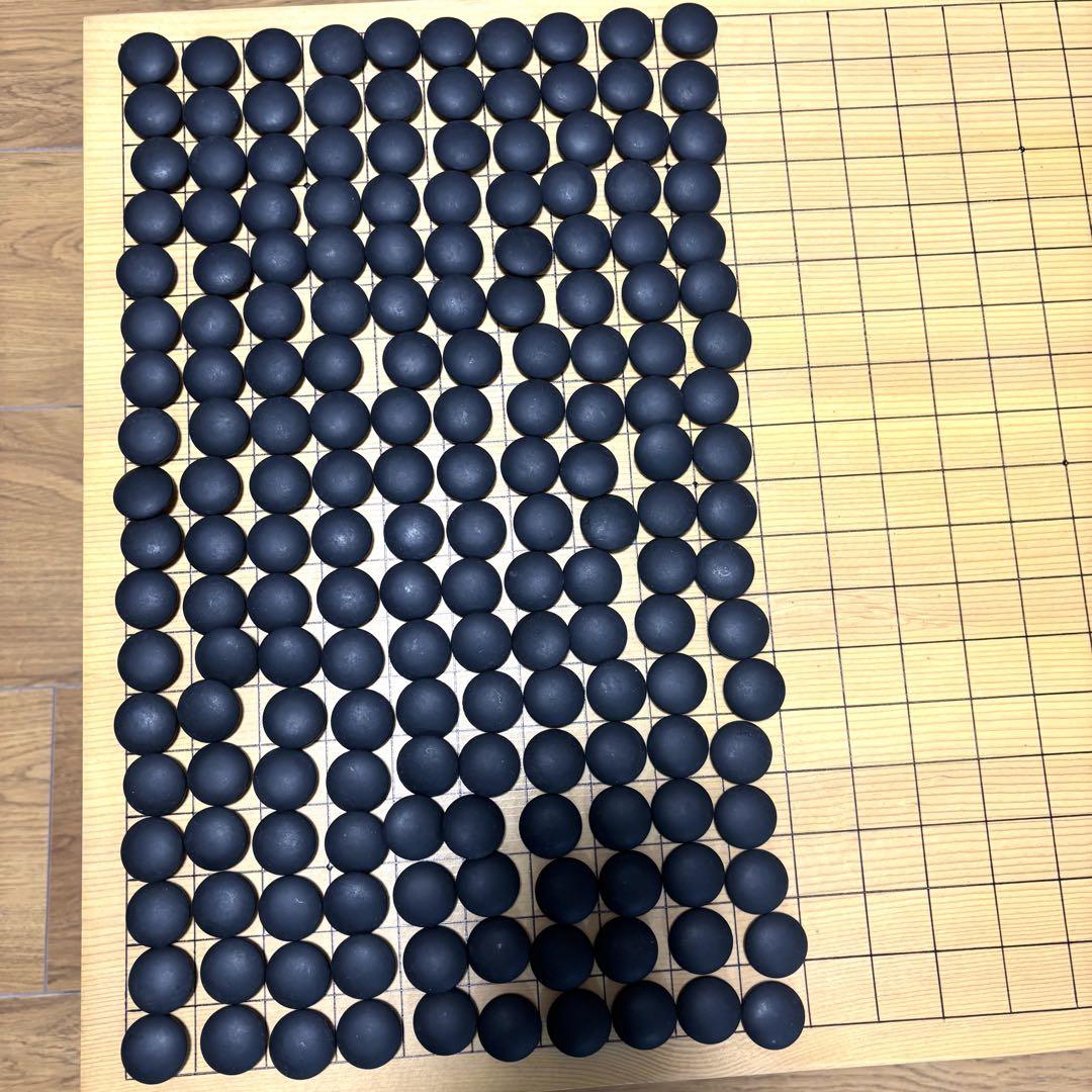 【良品】囲碁 黒石（那智黒）白石（蛤） 碁笥付き