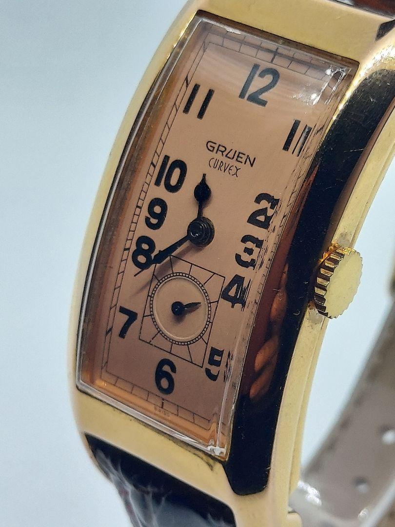 美品 ユニセックス 電池交換済み 8X20t-m54648460950 GRUEN CURVEX 安い得価