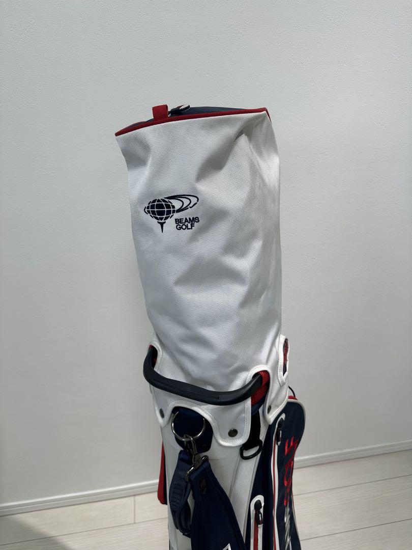 BEAMS GOLF スタンドキャディバッグ ネイビー/ホワイト 中古品 BEAMS GOLF キャディバッグ ネイビー/ホワイト/レッド - メルカリ